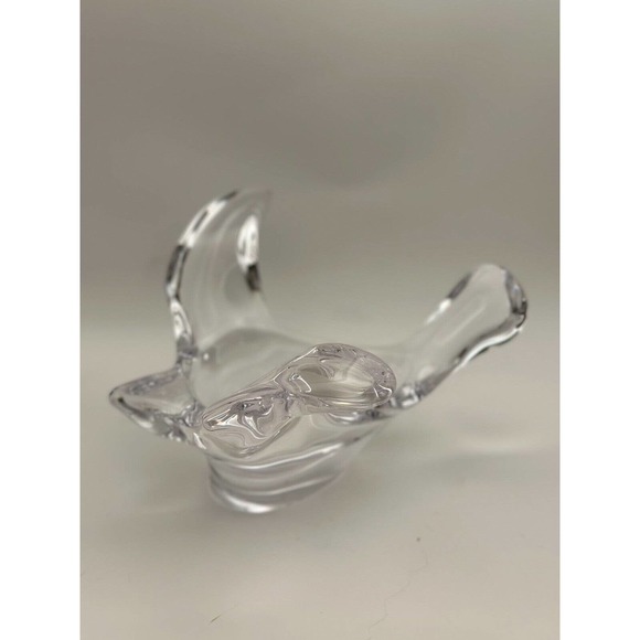 Vtg Princess House Fine French Crystal Bird In Flight Dove Figurine Candy Bowl - Picture 2 of 7